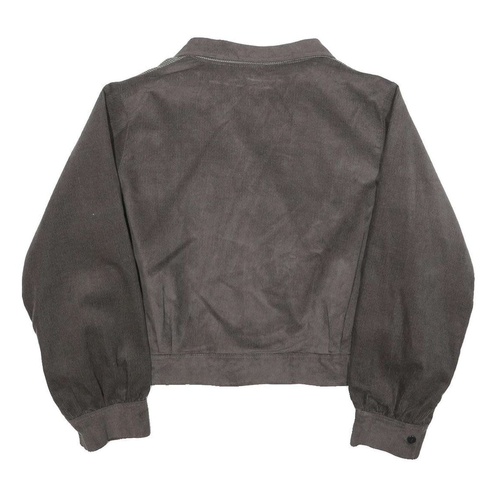 SUGAR SHACK Womens Grey & Brown Button Jacket 2XL Polyester Blend Corduroy