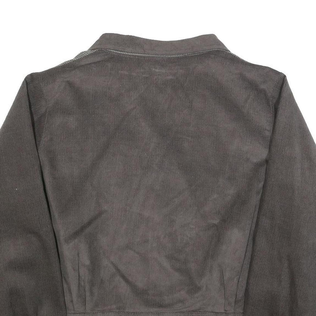 SUGAR SHACK Womens Grey & Brown Button Jacket 2XL Polyester Blend Corduroy