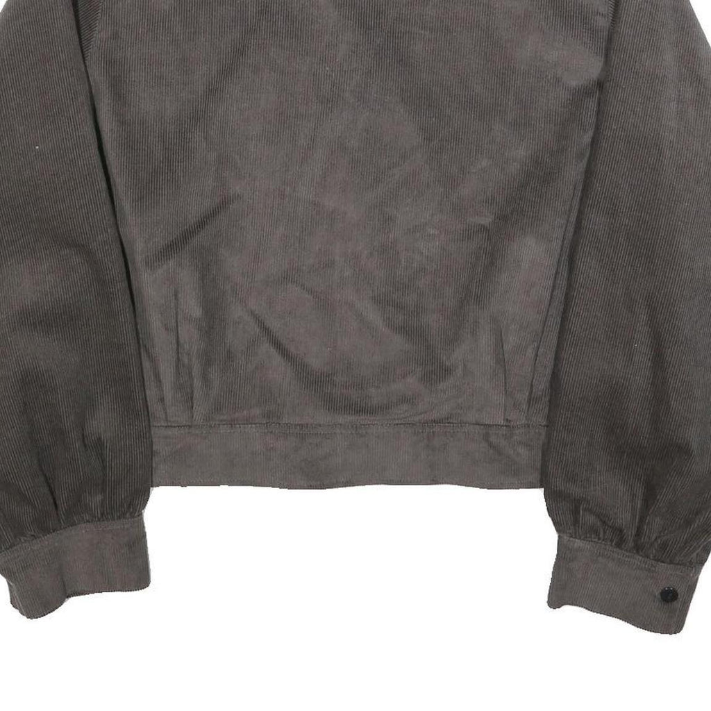 SUGAR SHACK Womens Grey & Brown Button Jacket 2XL Polyester Blend Corduroy