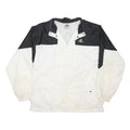 ADIDAS Mens White & Black Button Nylon Jacket L Sports Wear Retro Logo