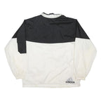 ADIDAS Mens White & Black Button Nylon Jacket L Sports Wear Retro Logo