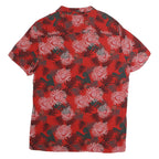 ANGELO LITRICO Mens Red Floral Pattern Shirt L Casual Cotton Short Sleeve