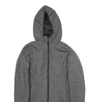 CHAMPION Womens Grey Jacket S Polyester Hooded Zip Long Sleeve Quilted Warm