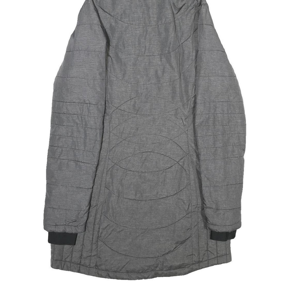 CHAMPION Womens Grey Jacket S Polyester Hooded Zip Long Sleeve Quilted Warm