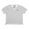 LONSDALE Mens White & Navy Stripe Short Sleeve Polo Shirt L Casual Summer