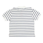 LONSDALE Mens White & Navy Stripe Short Sleeve Polo Shirt L Casual Summer
