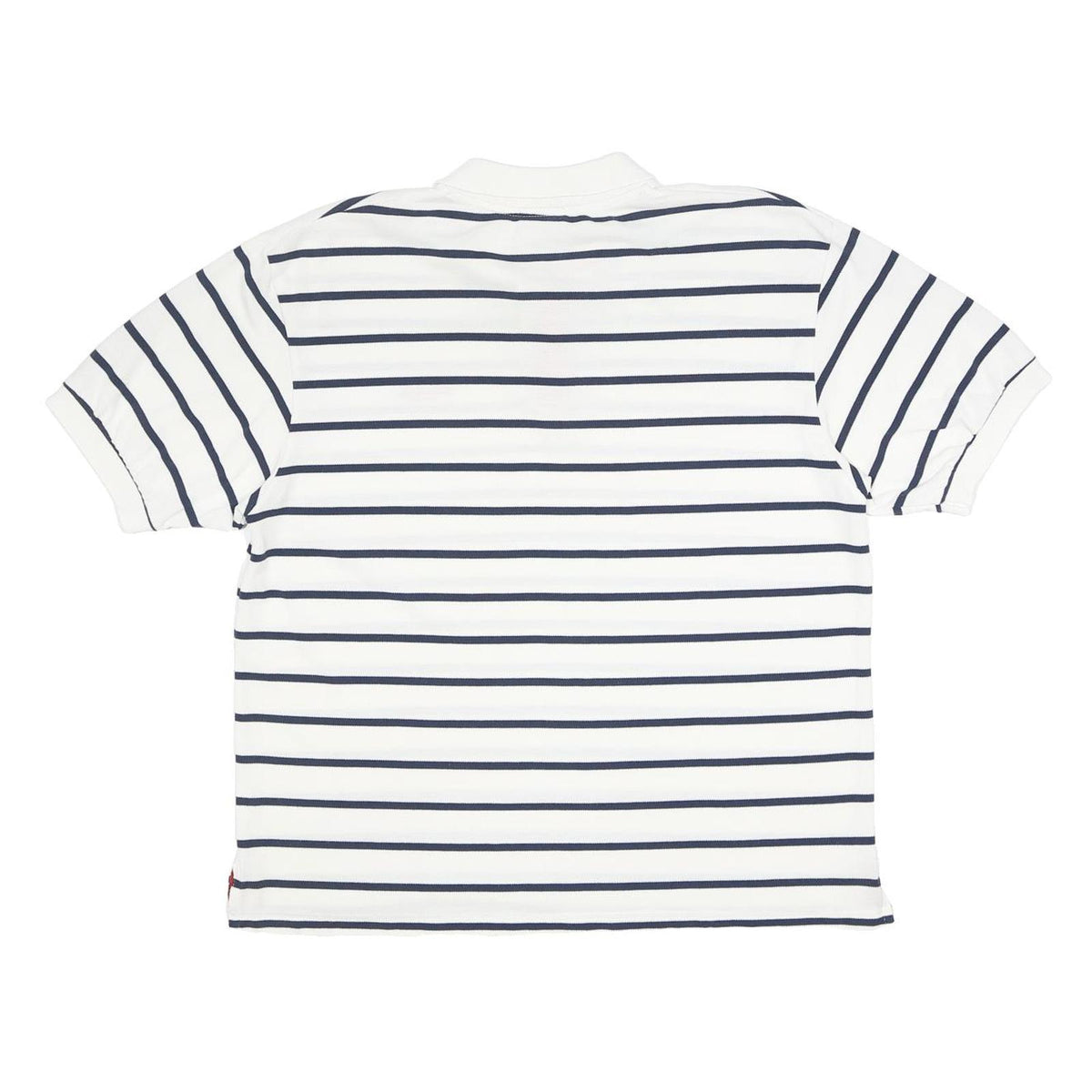 LONSDALE Mens White & Navy Stripe Short Sleeve Polo Shirt L Casual Summer
