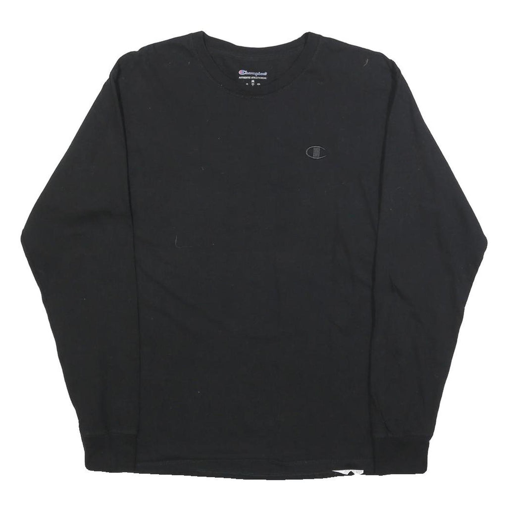 CHAMPION Mens Black Long Sleeve Crew Neck Graphic T-Shirt M
