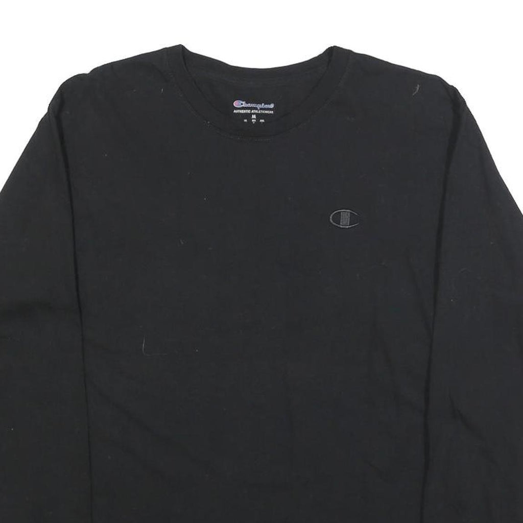 CHAMPION Mens Black Long Sleeve Crew Neck Graphic T-Shirt M