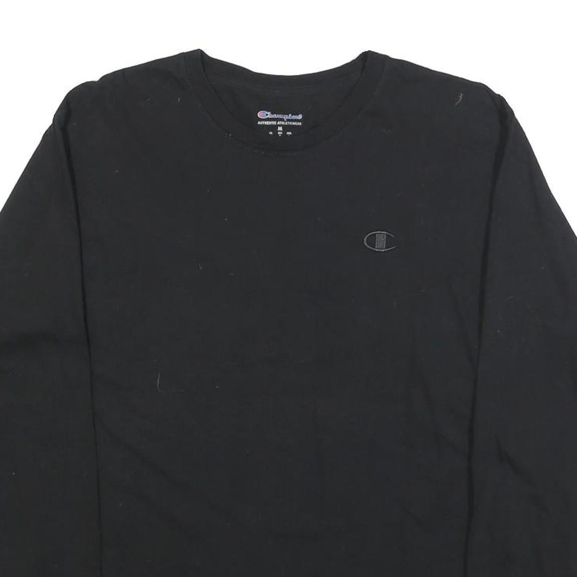 CHAMPION Mens Black Long Sleeve Crew Neck Graphic T-Shirt M