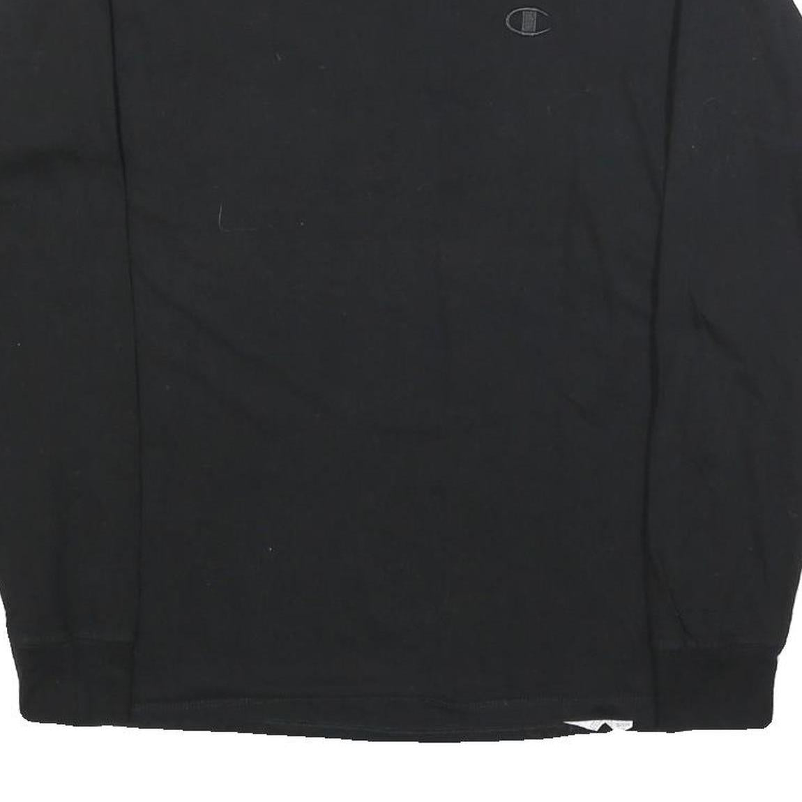 CHAMPION Mens Black Long Sleeve Crew Neck Graphic T-Shirt M