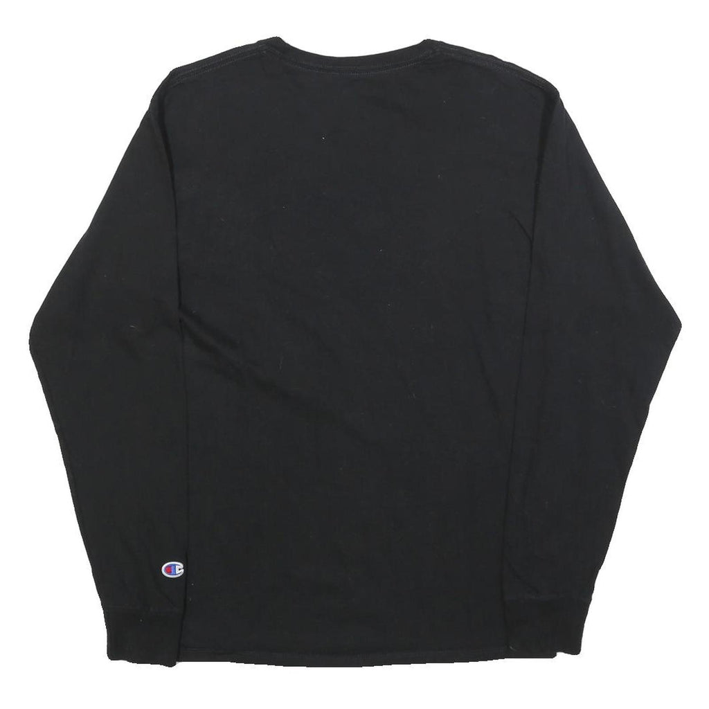 CHAMPION Mens Black Long Sleeve Crew Neck Graphic T-Shirt M