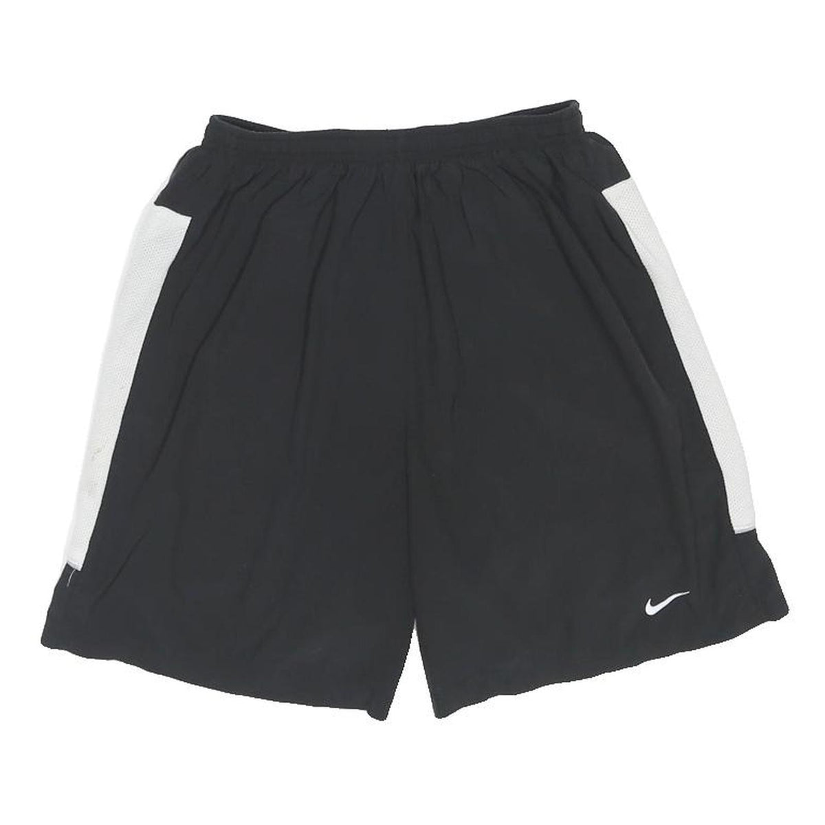 NIKE Mens Black & White Sports Shorts S W24 Dri-Fit Polyester Blend