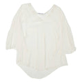 ZARA Sheer Womens Blouse Beige V-Neck 3/4 Sleeve M