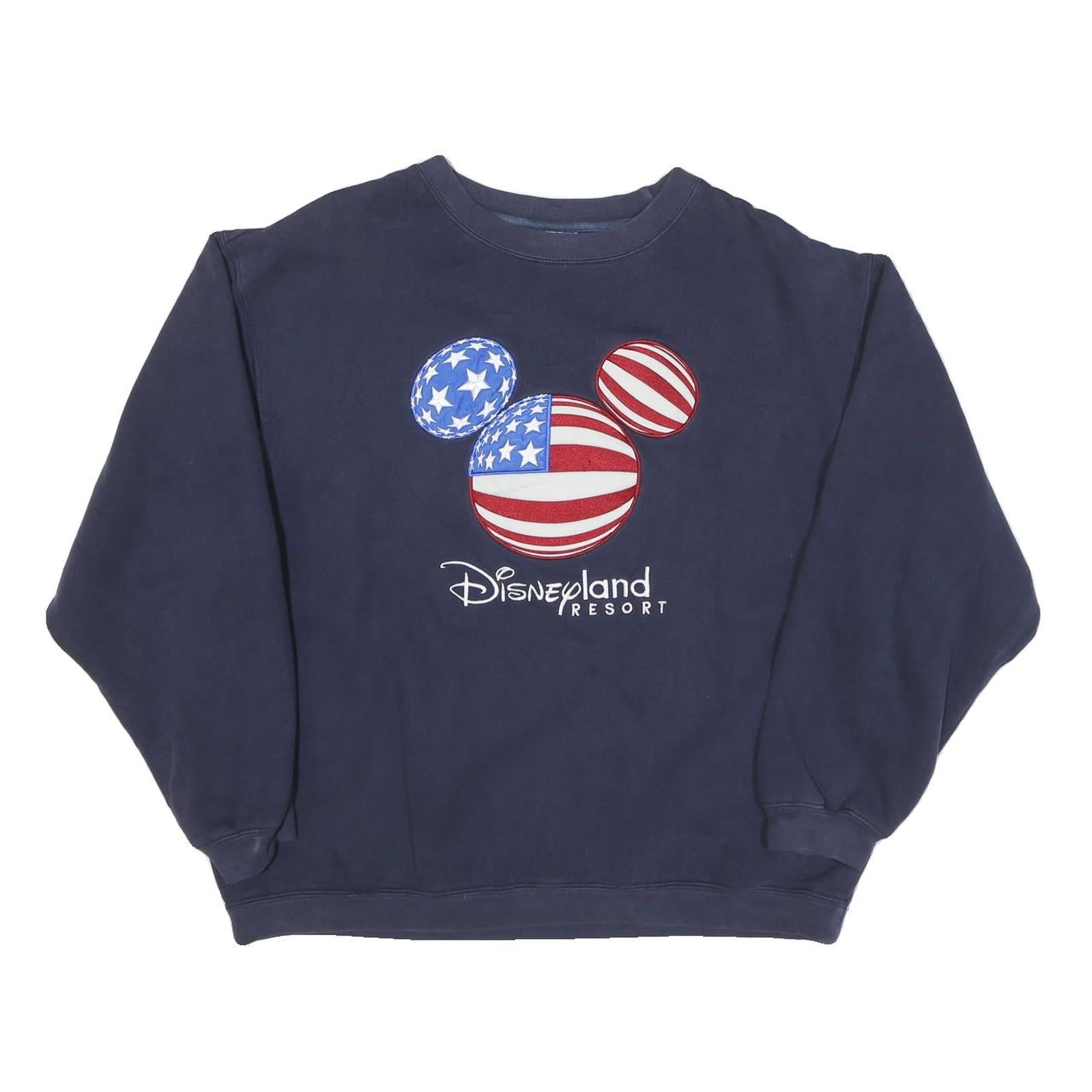 DISNEY Mens Navy Blue Disneyland Resort Crew Neck L Cotton Blend Sweatshirt