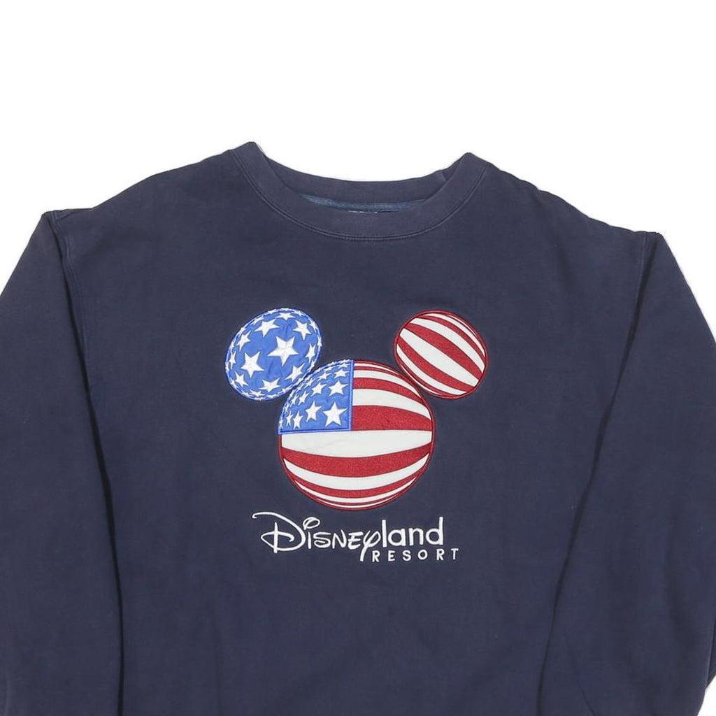 DISNEY Mens Navy Blue Disneyland Resort Crew Neck L Cotton Blend Sweatshirt