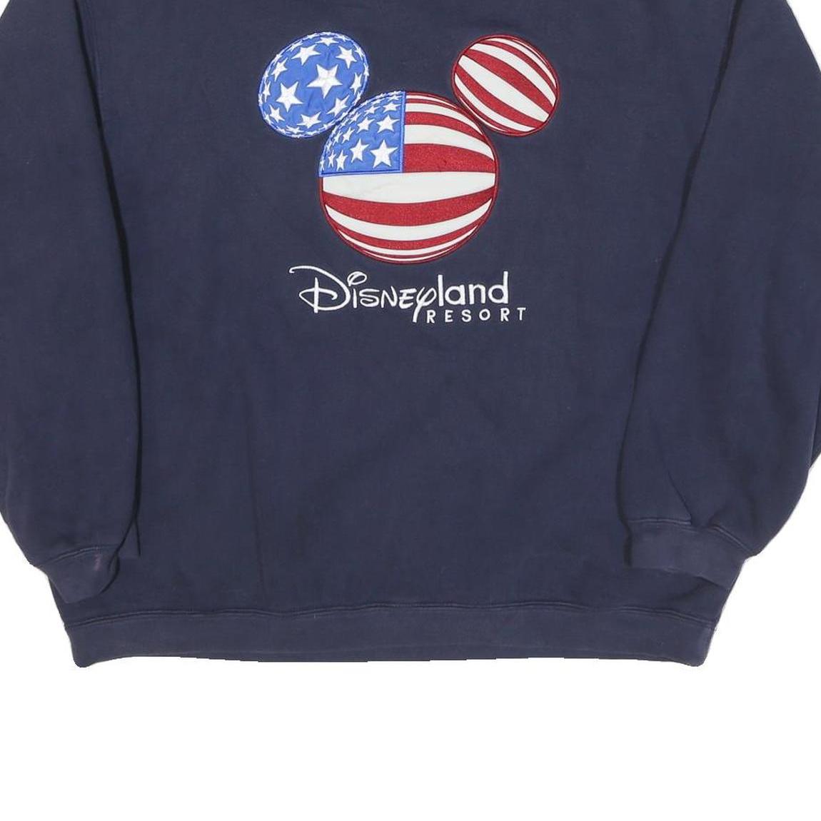 DISNEY Mens Navy Blue Disneyland Resort Crew Neck L Cotton Blend Sweatshirt