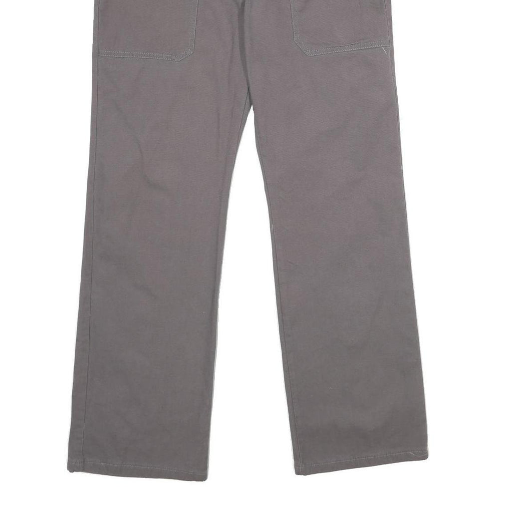 WRANGLER Womens Cotton Blend Grey Regular Straight Trousers W30 L32 Casual Wear