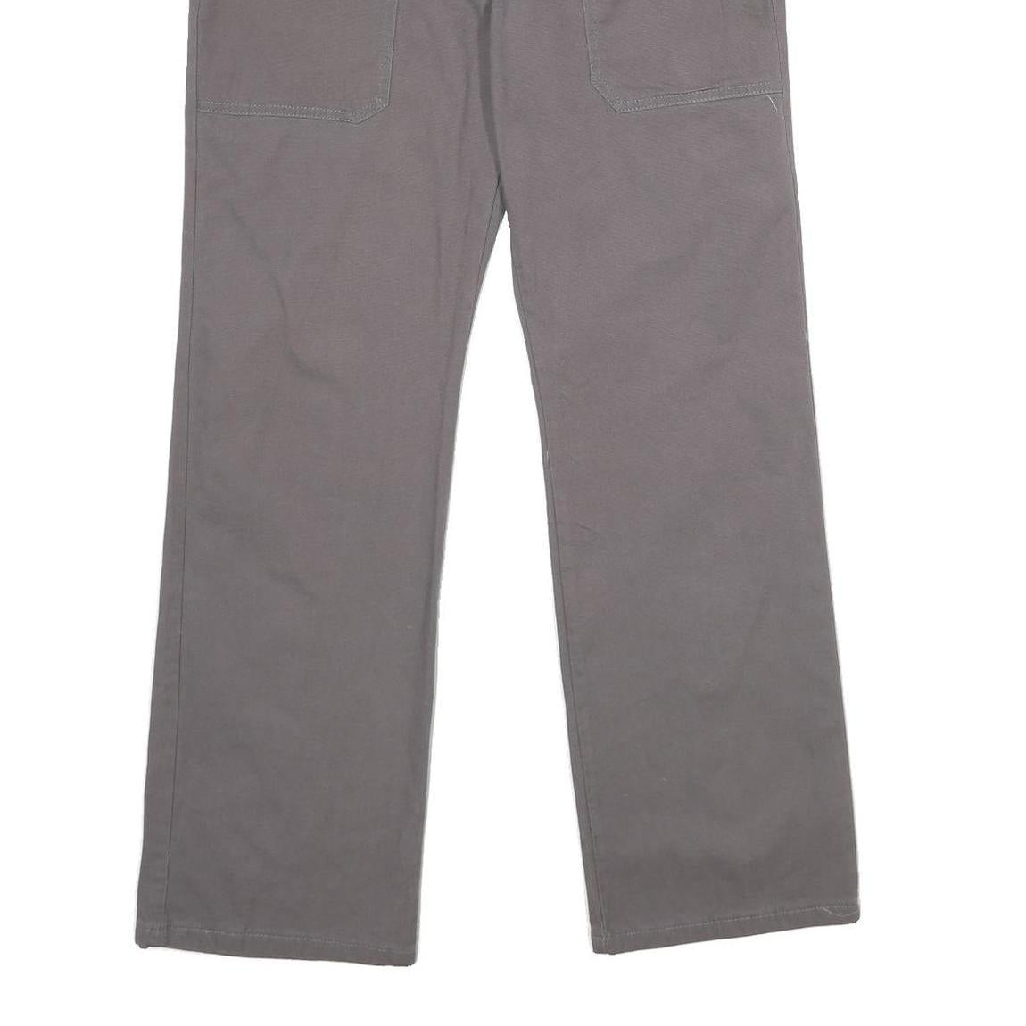 WRANGLER Womens Cotton Blend Grey Regular Straight Trousers W30 L32 Casual Wear