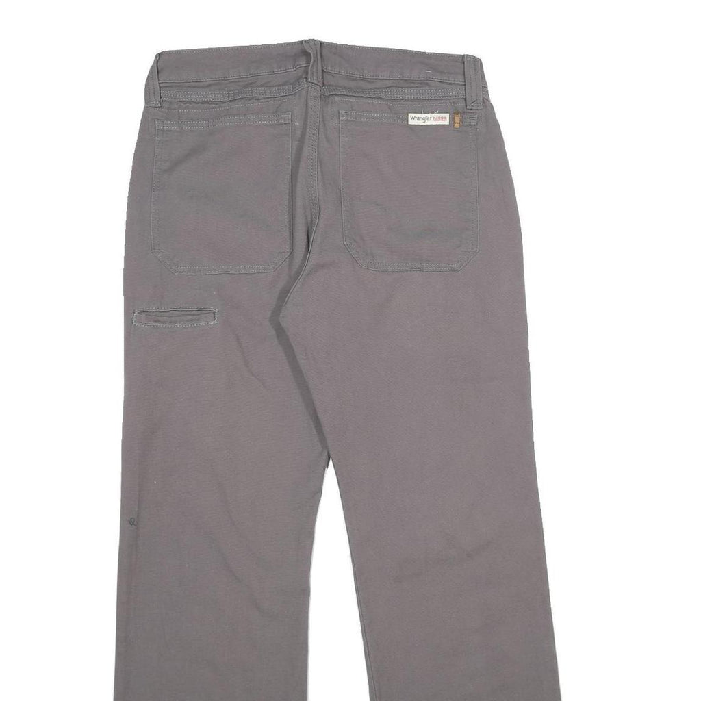 WRANGLER Womens Cotton Blend Grey Regular Straight Trousers W30 L32 Casual Wear