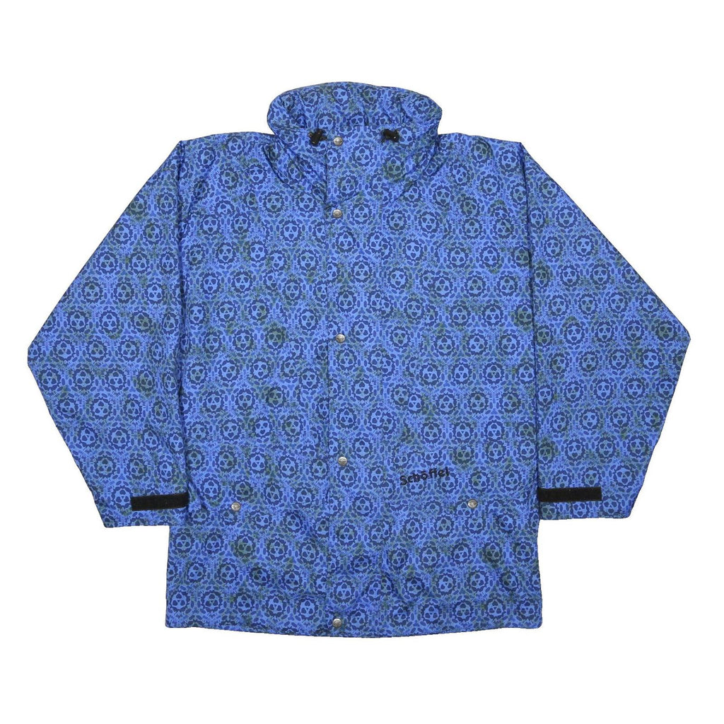 SCHOFFEL Mens Blue Outdoor Jacket S Polyester Woven Crazy Pattern Zip Closure