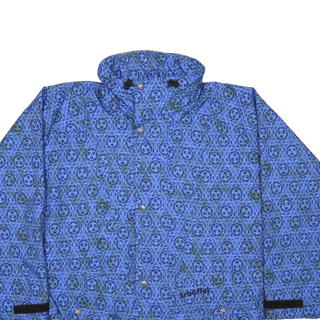 SCHOFFEL Mens Blue Outdoor Jacket S Polyester Woven Crazy Pattern Zip Closure