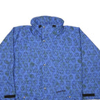SCHOFFEL Mens Blue Outdoor Jacket S Polyester Woven Crazy Pattern Zip Closure