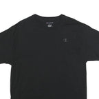 CHAMPION Mens Black Classic T-Shirt L Short Sleeve Crew Neck Cotton Blend