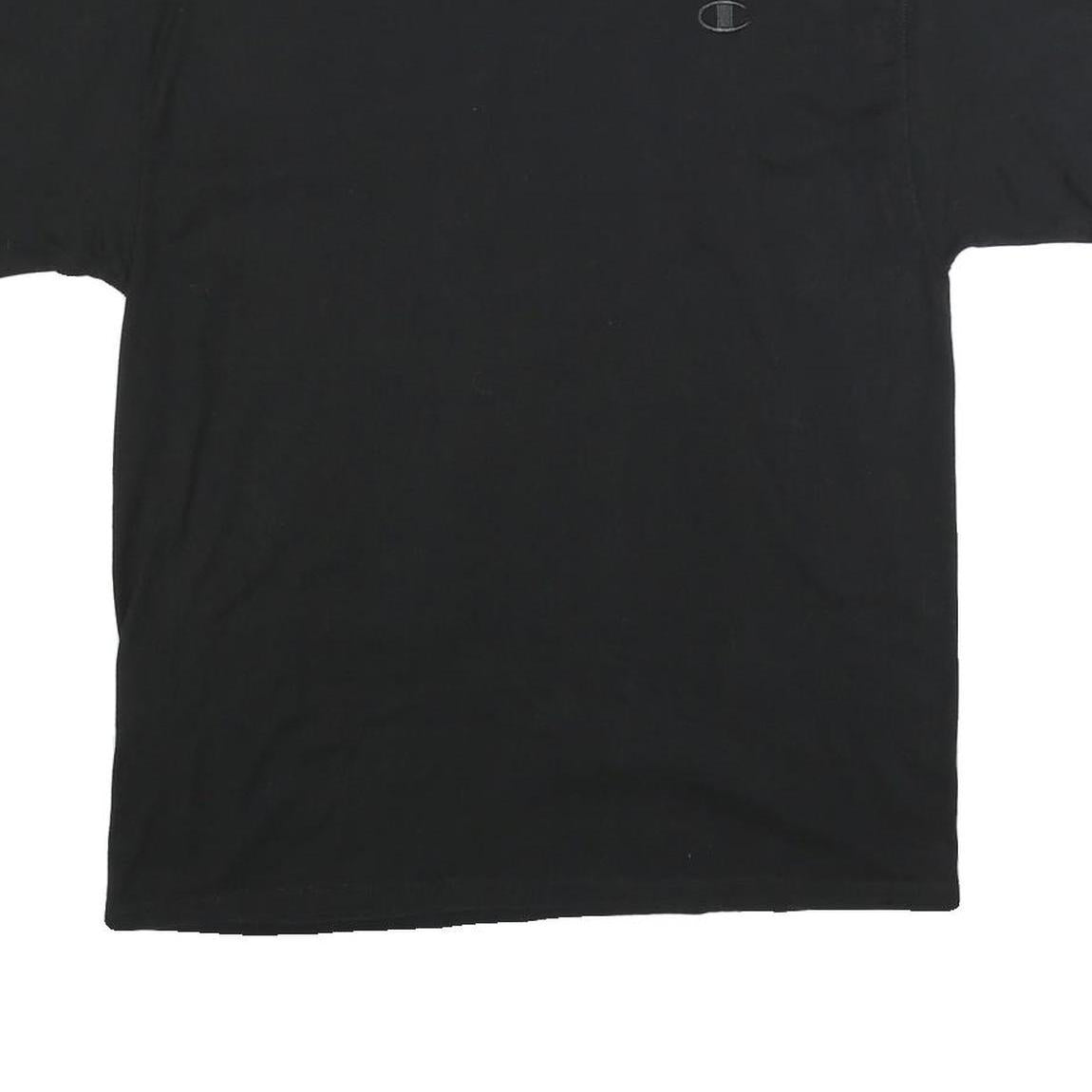 CHAMPION Mens Black Classic T-Shirt L Short Sleeve Crew Neck Cotton Blend