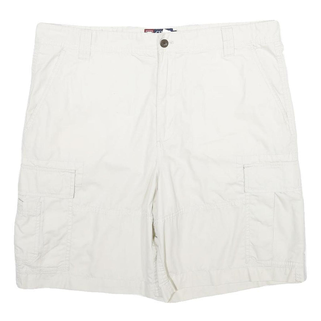 CHAPS Mens White Casual Cargo Shorts XL W38 Cotton Blend Relaxed Fit