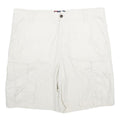 CHAPS Mens White Casual Cargo Shorts XL W38 Cotton Blend Relaxed Fit