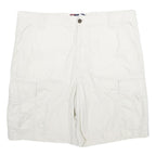 CHAPS Mens White Casual Cargo Shorts XL W38 Cotton Blend Relaxed Fit