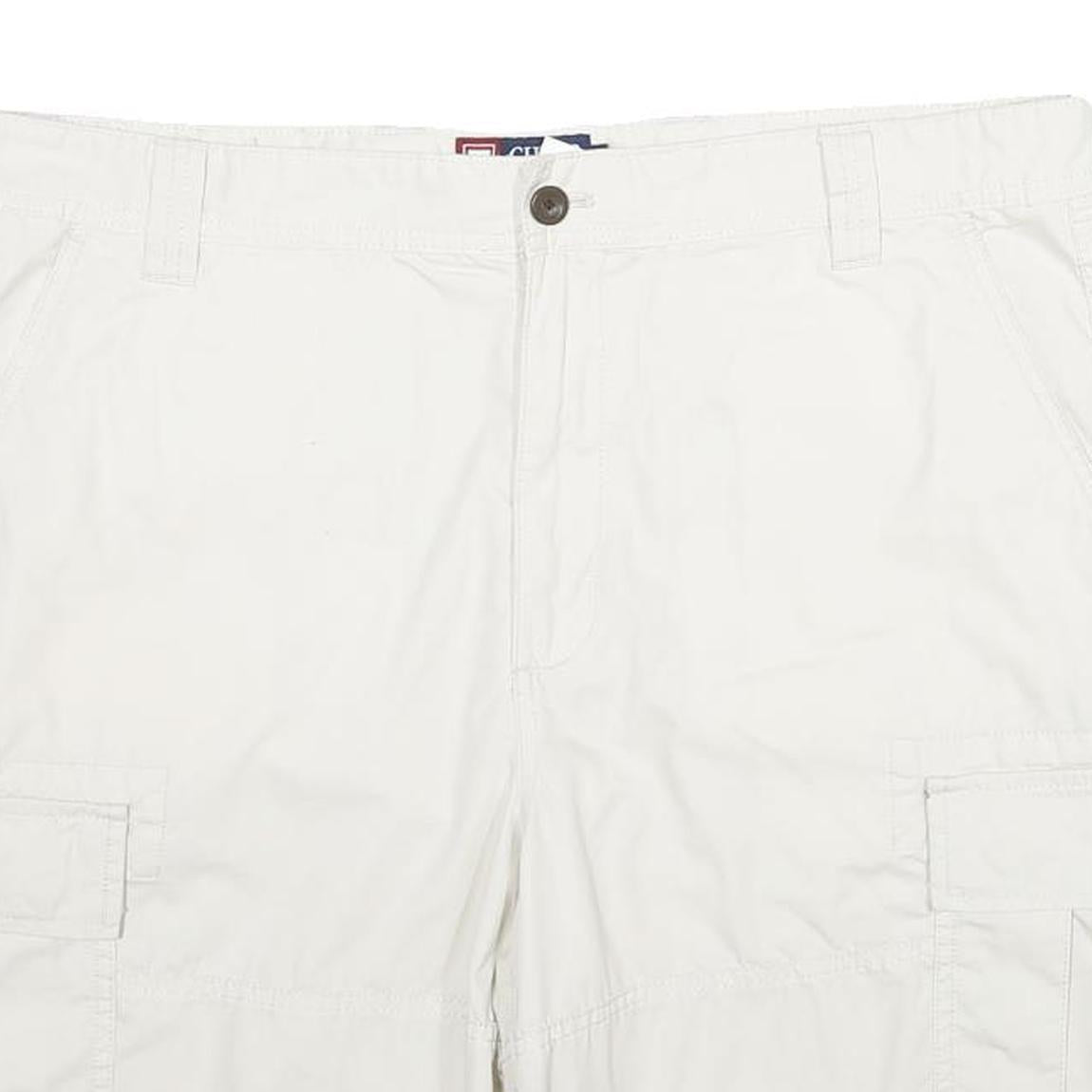 CHAPS Mens White Casual Cargo Shorts XL W38 Cotton Blend Relaxed Fit