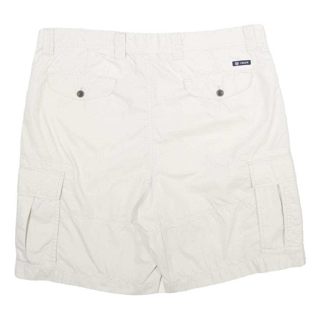 CHAPS Mens White Casual Cargo Shorts XL W38 Cotton Blend Relaxed Fit
