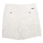 CHAPS Mens White Casual Cargo Shorts XL W38 Cotton Blend Relaxed Fit