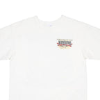 ANVIL Mens White Racing Graphic T-Shirt L Short Sleeve Crew Neck Vintage Style