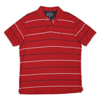 NAUTICA Mens Red Striped Short Sleeve Polo Shirt M Classic Cotton Blend