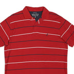 NAUTICA Mens Red Striped Short Sleeve Polo Shirt M Classic Cotton Blend
