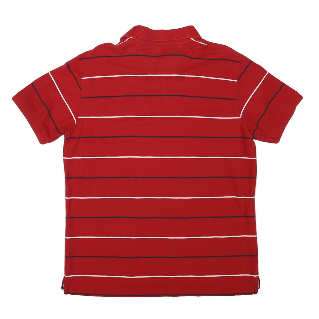 NAUTICA Mens Red Striped Short Sleeve Polo Shirt M Classic Cotton Blend