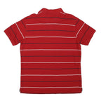 NAUTICA Mens Red Striped Short Sleeve Polo Shirt M Classic Cotton Blend