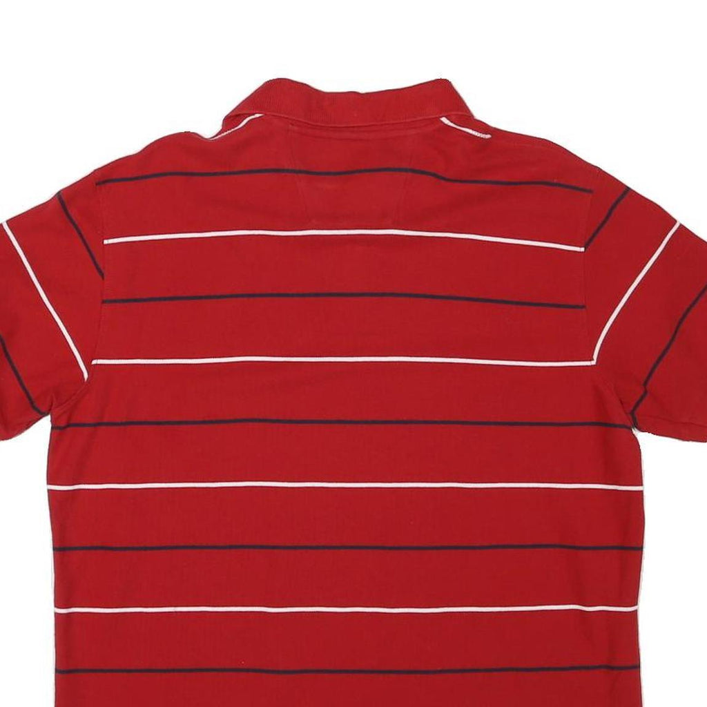 NAUTICA Mens Red Striped Short Sleeve Polo Shirt M Classic Cotton Blend