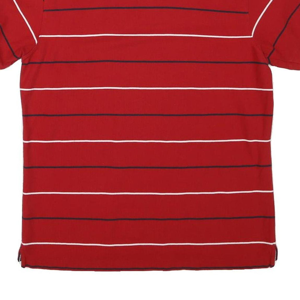 NAUTICA Mens Red Striped Short Sleeve Polo Shirt M Classic Cotton Blend