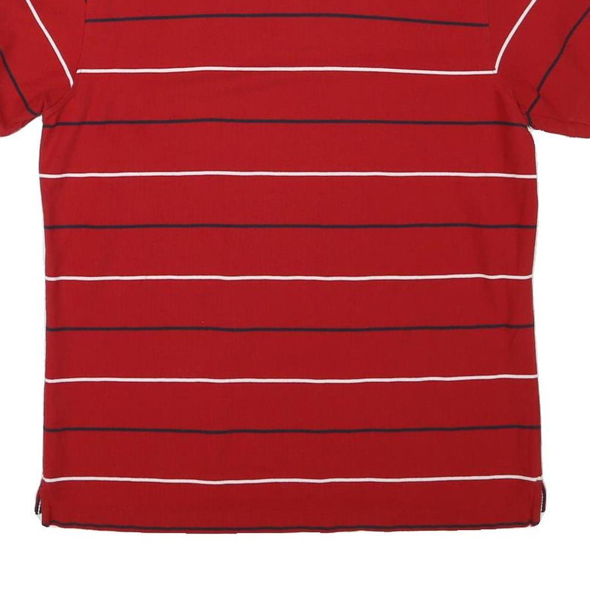 NAUTICA Mens Red Striped Short Sleeve Polo Shirt M Classic Cotton Blend
