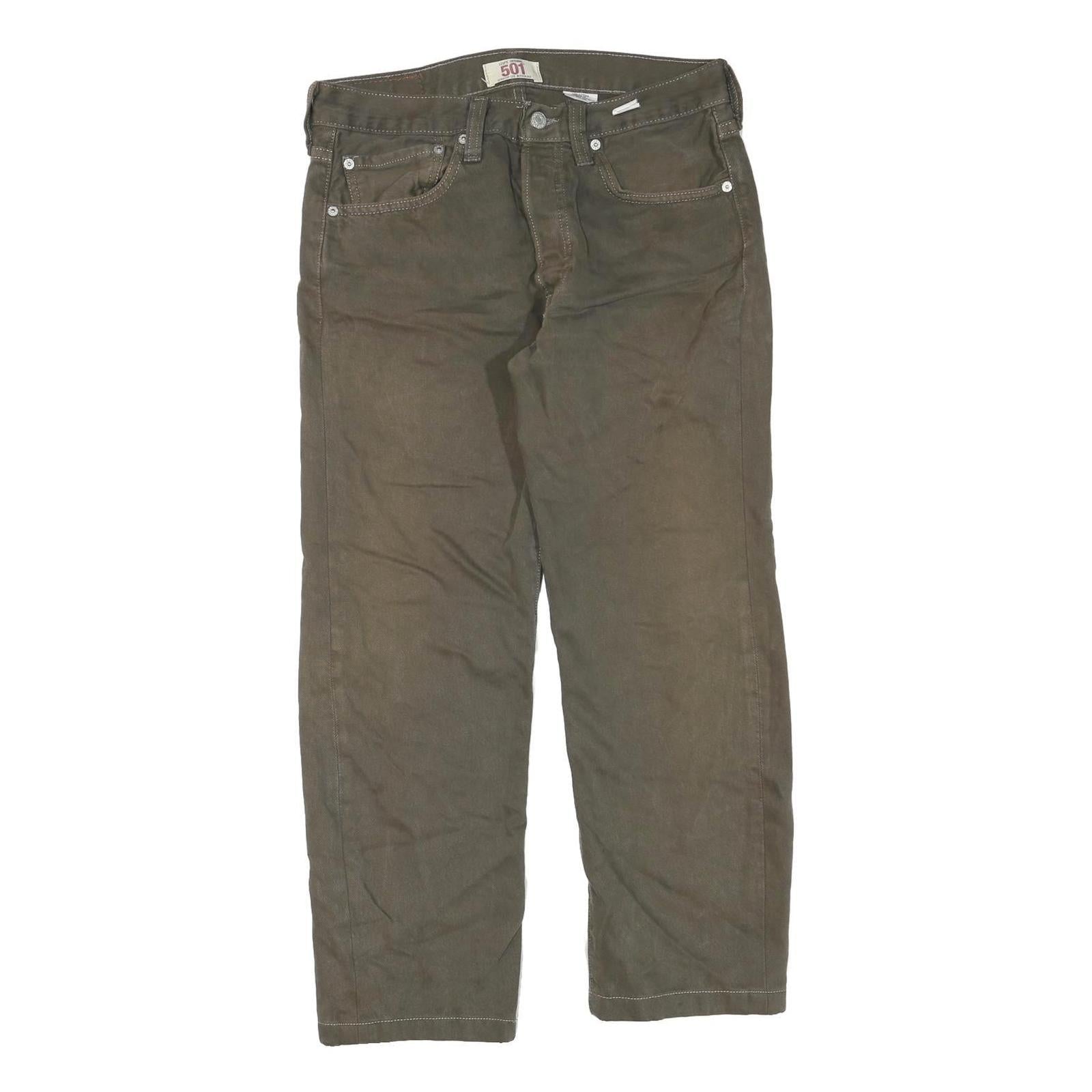 LEVI'S 501 Womens Regular Fit Straight Denim W31 L26 Brown Cotton Blend Button