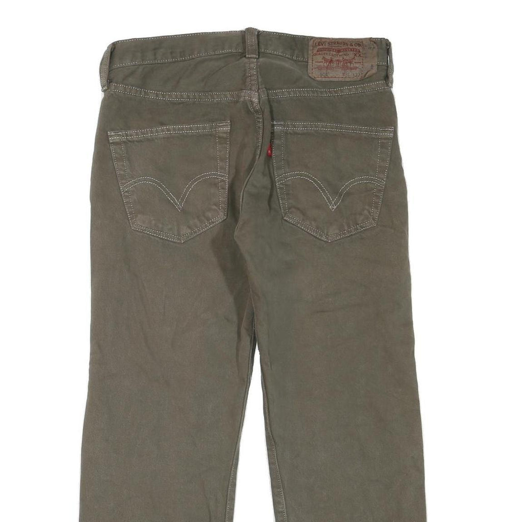 LEVI'S 501 Womens Regular Fit Straight Denim W31 L26 Brown Cotton Blend Button