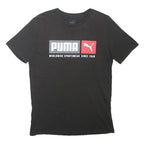PUMA Mens Black Graphic T-Shirt M Short Sleeve Crew Neck Cotton Blend Casual