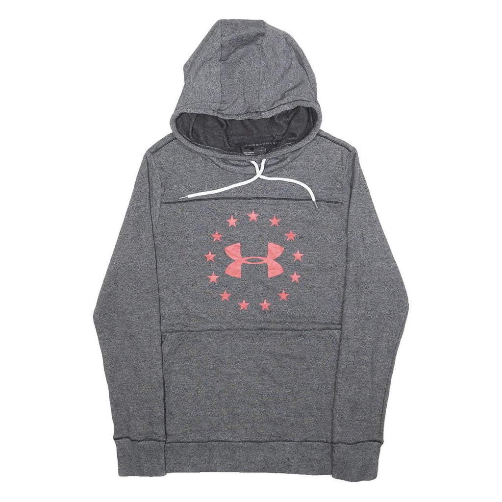 UNDER ARMOUR Mens Grey Hoodie S Cotton Blend Pullover Sportswear