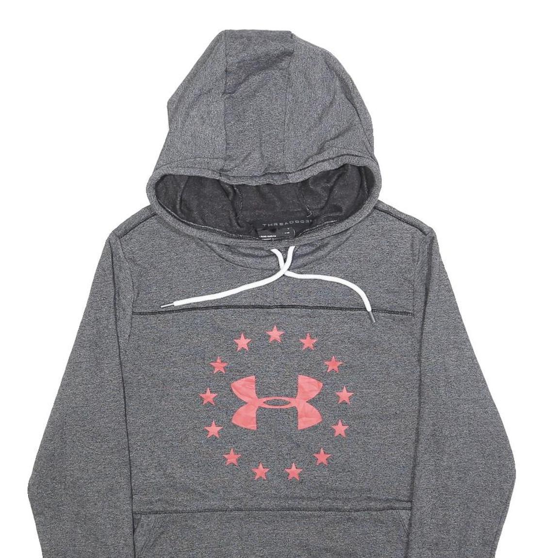UNDER ARMOUR Mens Grey Hoodie S Cotton Blend Pullover Sportswear