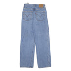 LEVI'S Womens Regular Fit Blue Denim Straight Jeans W25 L27 Distressed Zip