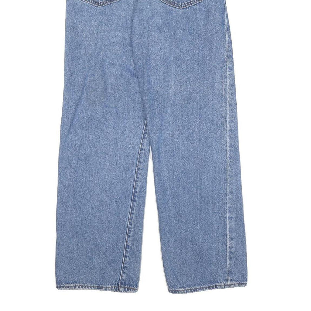 LEVI'S Womens Regular Fit Blue Denim Straight Jeans W25 L27 Distressed Zip